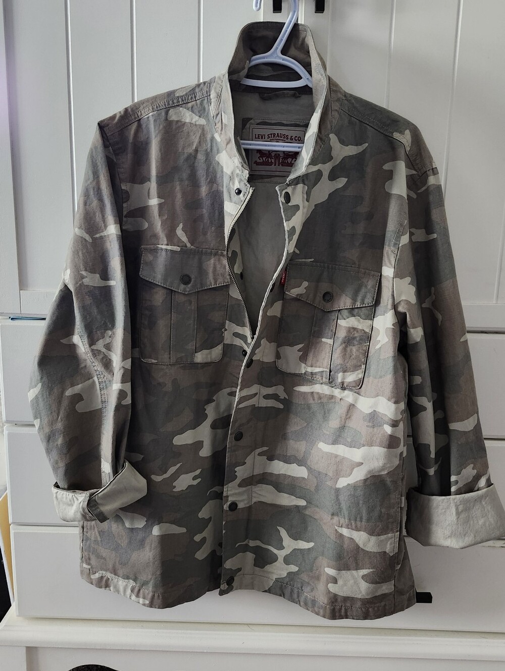 Levi's Men Or Women Camouflage Field Jacket - Green Camo Sz L